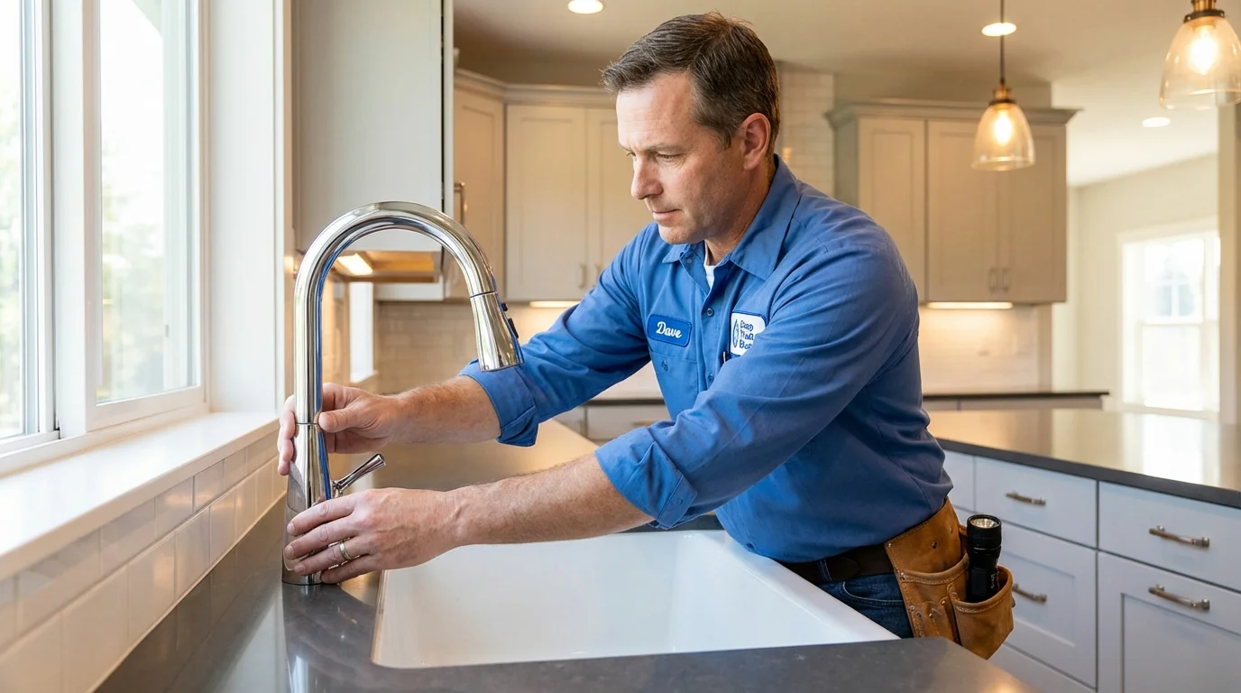 Kitchen faucet installation by Johns Plumbing LLC in Wrentham